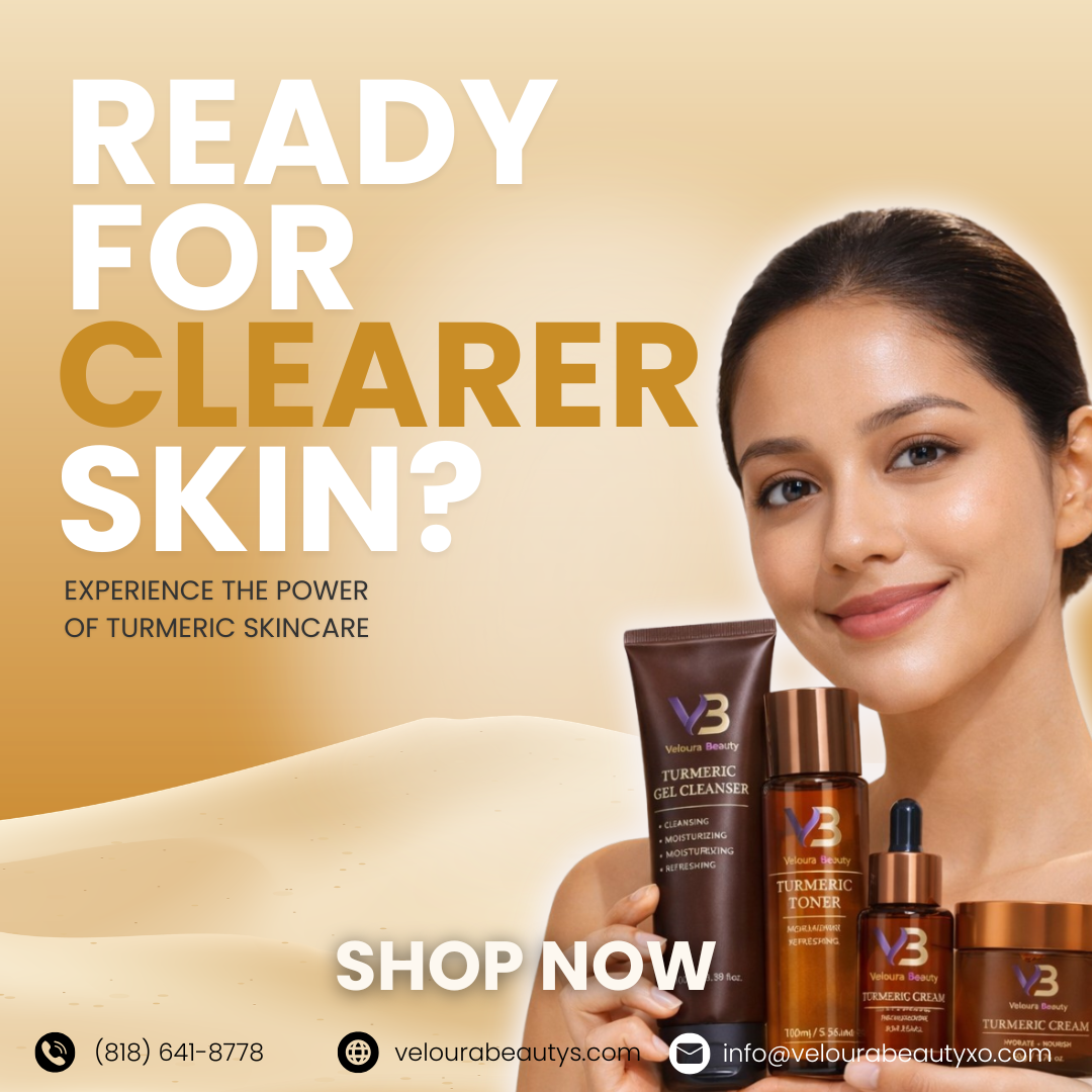 Veloura Turmeric Skincare Set – 5 Step Routine for Acne, Brightening & Hydrating Skin